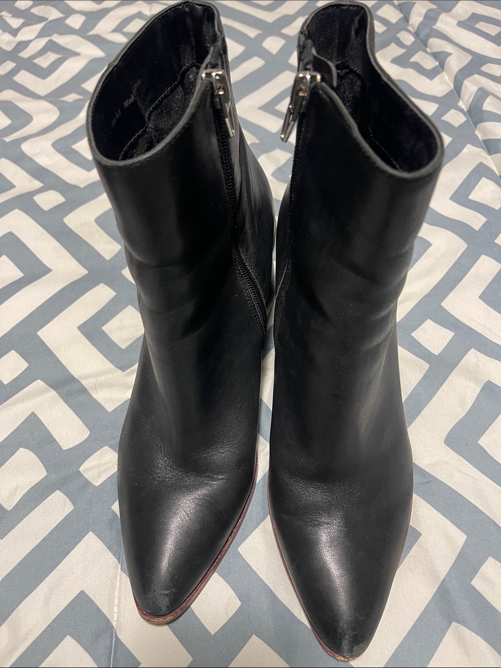 Dolce Vita Black Leather Pointed Toe Ankle Booties